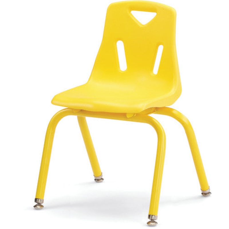 Berries Stacking Chair with Powder-Coated Legs – 14″ Ht – Yellow