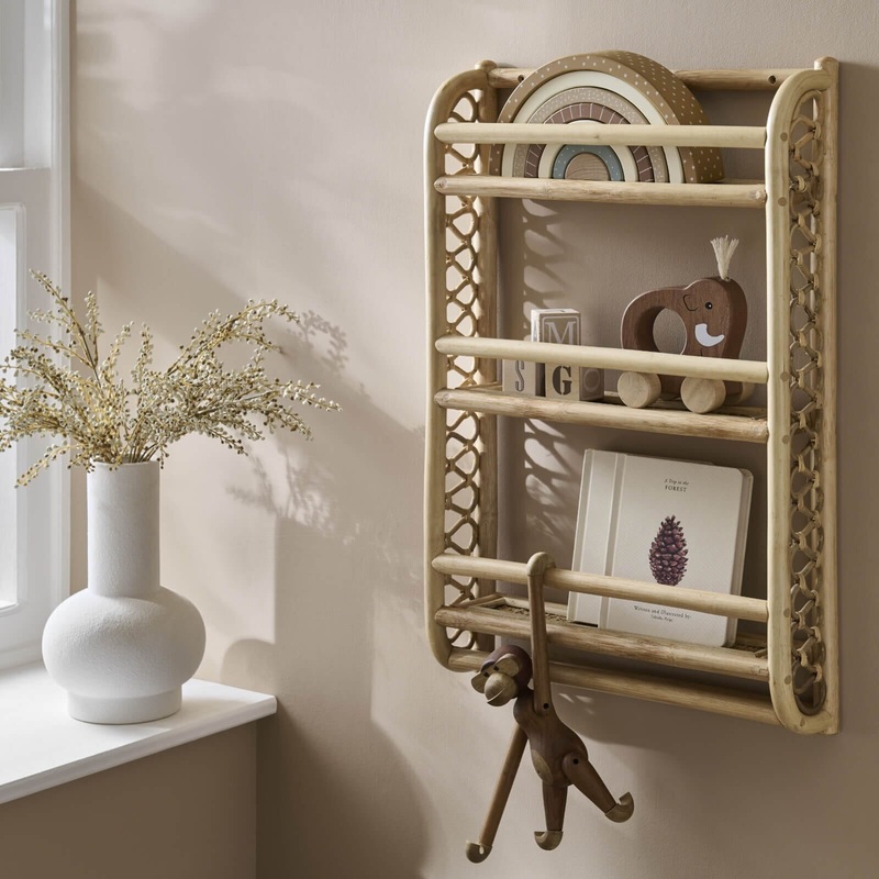 CuddleCo – Aria Wave Bookshelf – Rattan