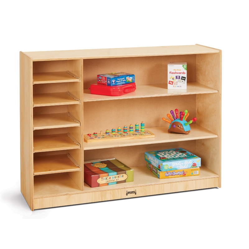 Jonti-Craft Adjustable Combo Mobile Straight-Shelf – without Paper-Trays