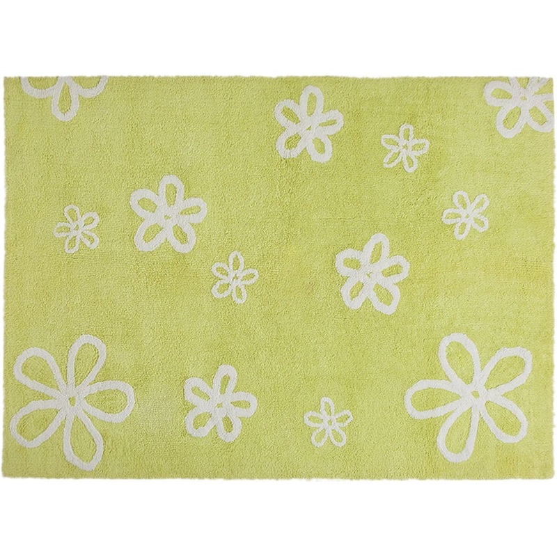 Lorena Canals Flowers Rug – Pistachio (4′ x 5′ 3″)