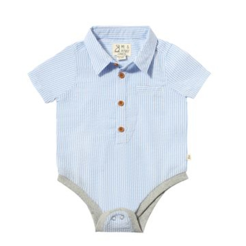 Me & Henry Helford Woven Onesie