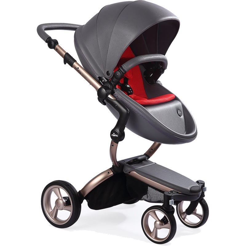 Mima 2019 Xari Complete Stroller, Rose Gold – Cool Grey / Ruby Red