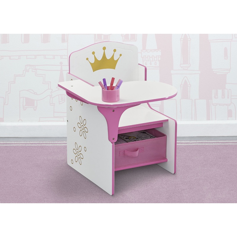 Princess Crown Chair Desk with Storage Bin