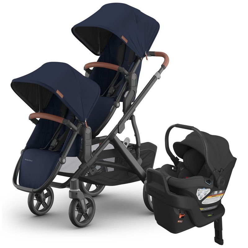 UPPAbaby Vista V3 Double Stroller with RumbleSeat V3 + Aria Travel System Bundle – Noa / Jake