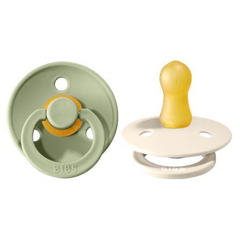 Bibs Natural Rubber Pacifier 2 Pack Ivory/Sage