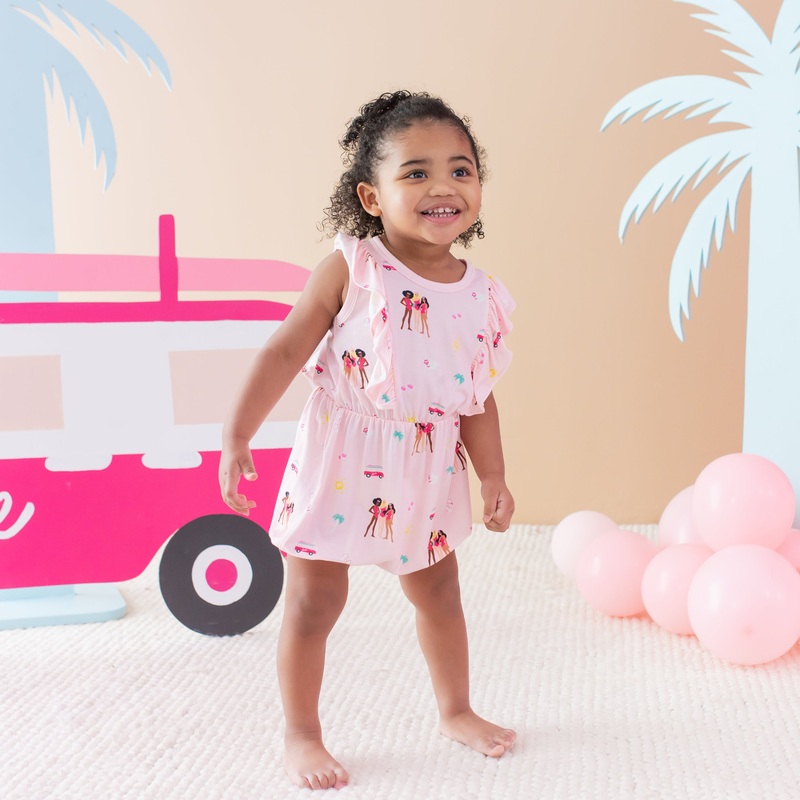 Bubble Romper in Barbie Beach