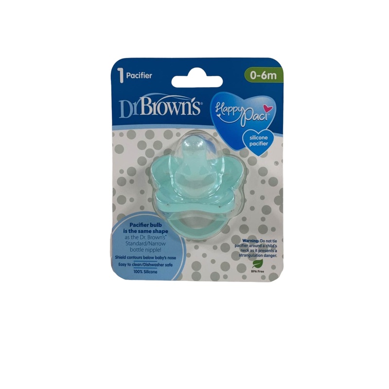 Dr. Brown’s HappyPaci Silicone Pacifier, Green, 0-6 Months, 1 pack
