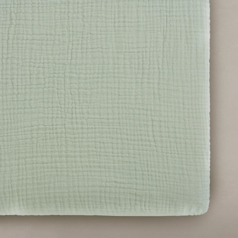 Oilo Sea Moss Sage Green Premium Muslin Crib Sheet