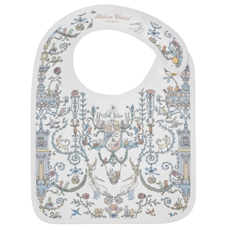 Satin Bib Caitlin Wilson Toile de Jouy Blue