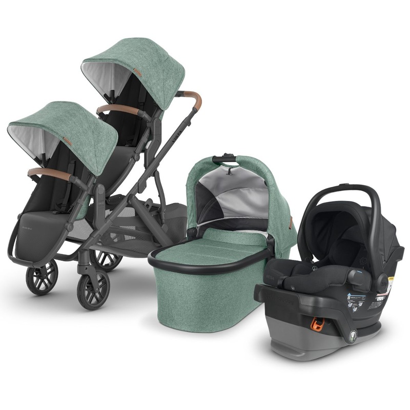 UPPAbaby VISTA V2 Double Stroller + MESA V2 Travel System Bundle with Rumble Seat V2+ – Gwen / Jake