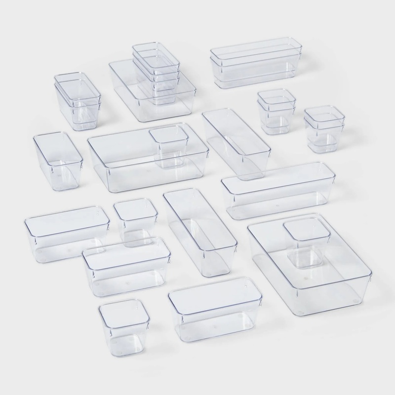25pc Drawer Flatware Organizer – : Clear In-Drawer Storage