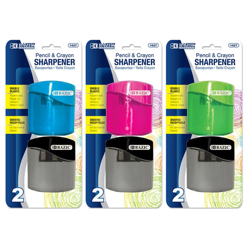 BAZIC Dual Blades Sharpener w/ Square Receptacle (2/Pack)