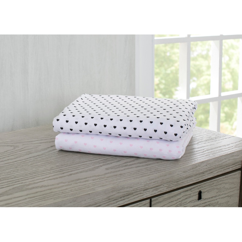 Hearts Fitted Crib Sheets – 2 Pack