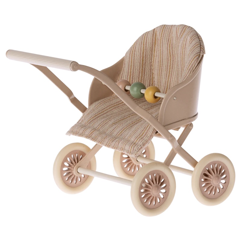 Maileg Stroller, Baby Mice – Rose