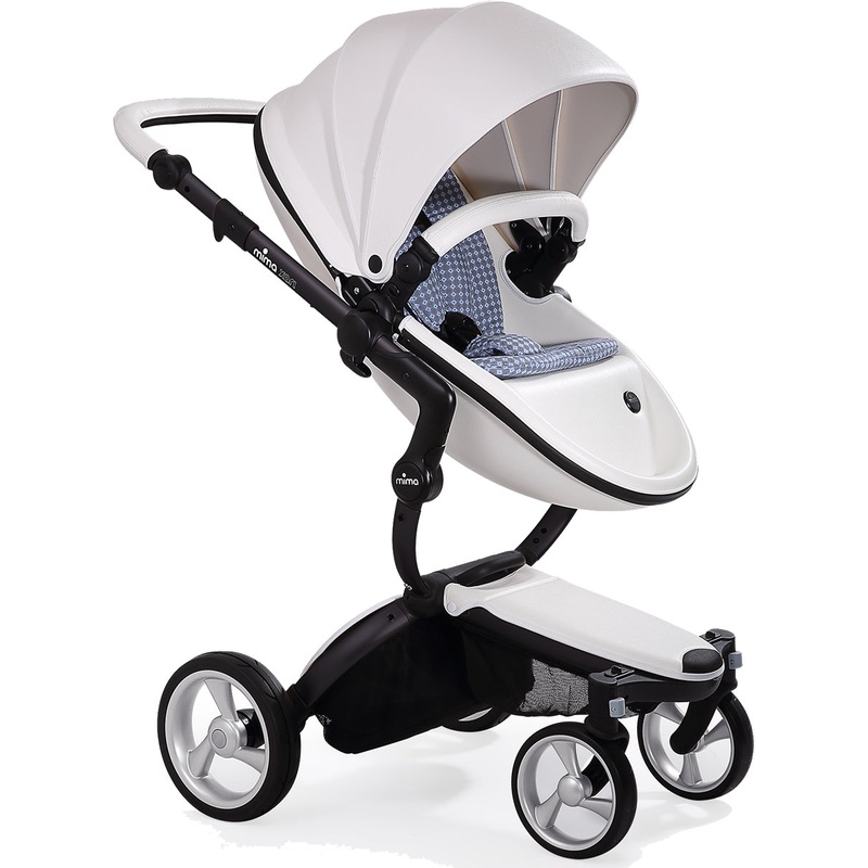 Mima Xari Complete Stroller, Black – Snow White / Retro Blue