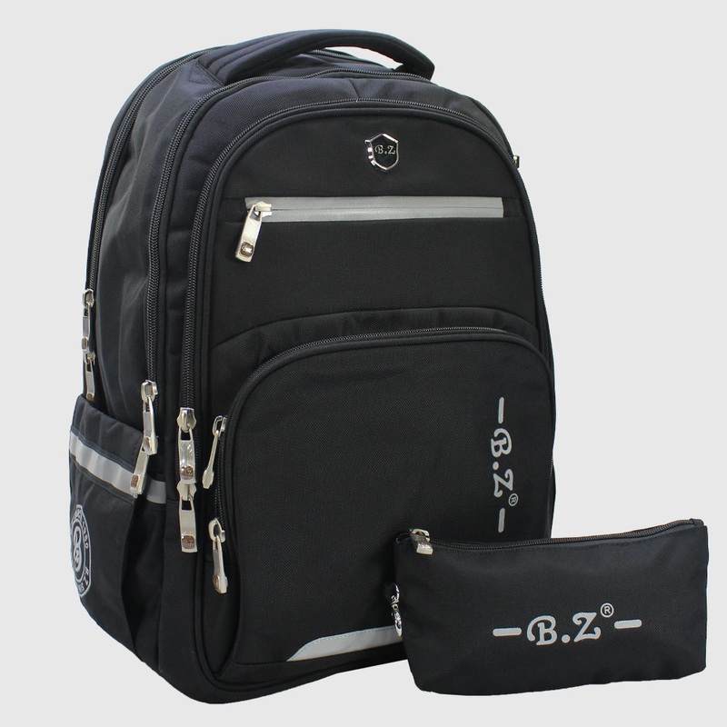 Black 20 Inches Backpack + Pencil Case