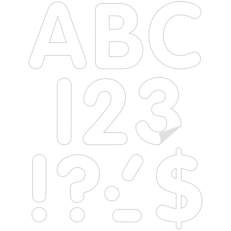 White 4″ Classic Self-Adhesive Letters Uppercase