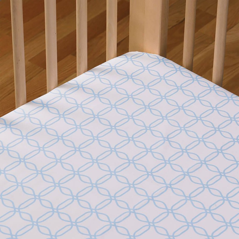 Crib Fitted Sheet Blue Links