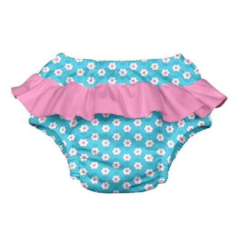 iPlay Ruffle Swimsuit Diaper – Aqua Daisy