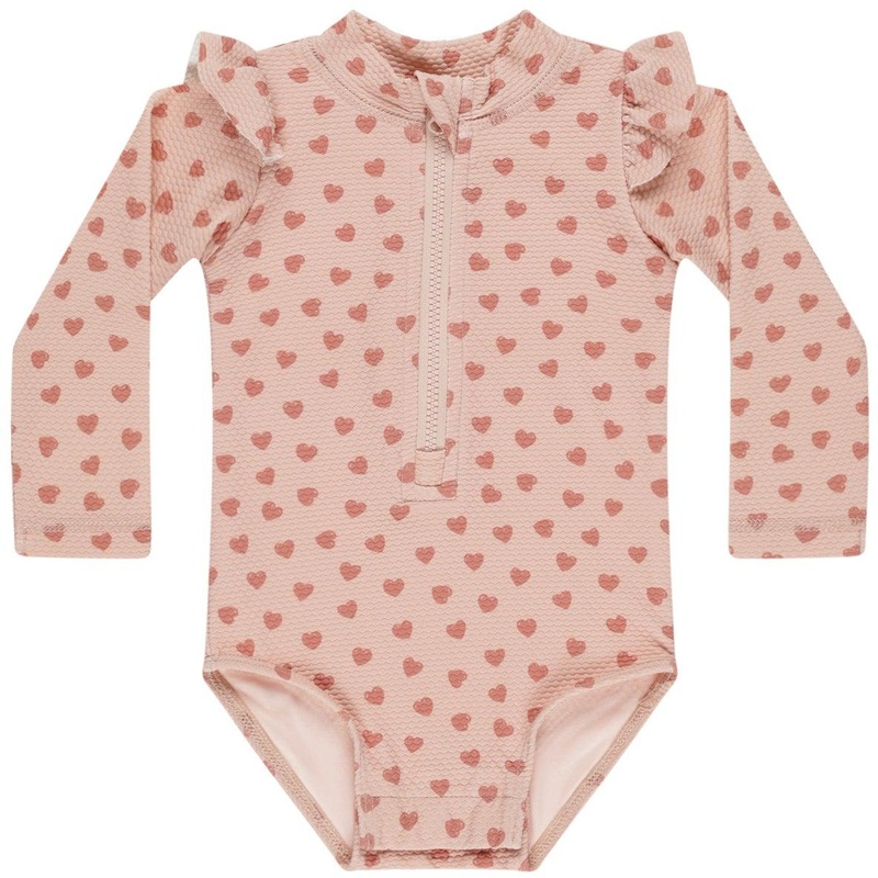 Quincy Mae Byron Rashguard One-Piece || Hearts