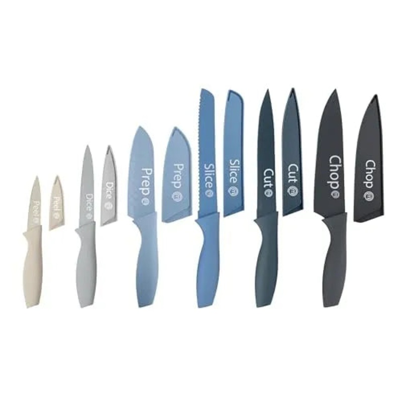 12pc Nonstick Knife Set with Covers