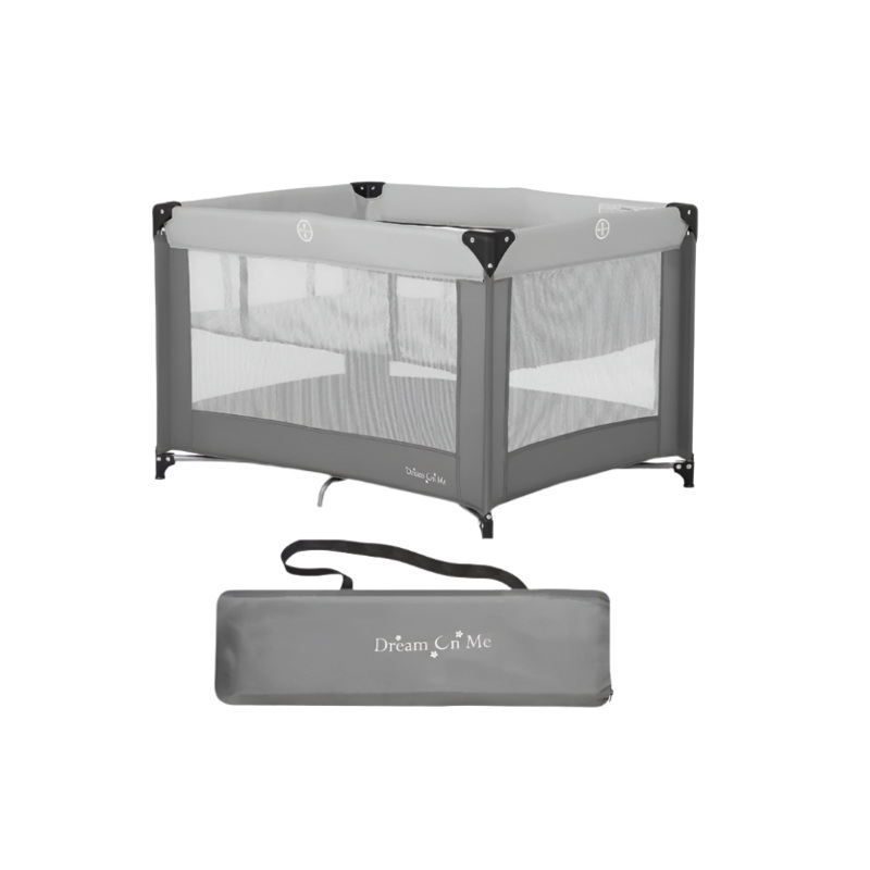 Dream On Me Zazzy Portable Playard with Bassinet, Grey
