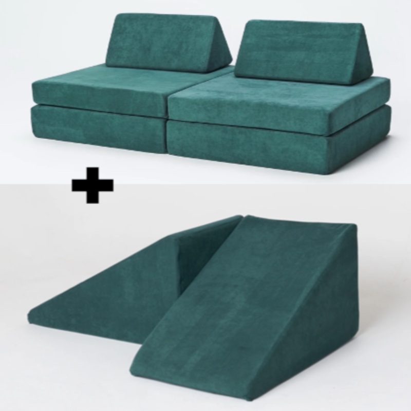 Kiddie Couch Kids Modular Play Sofa + Climbing Slides Bundle