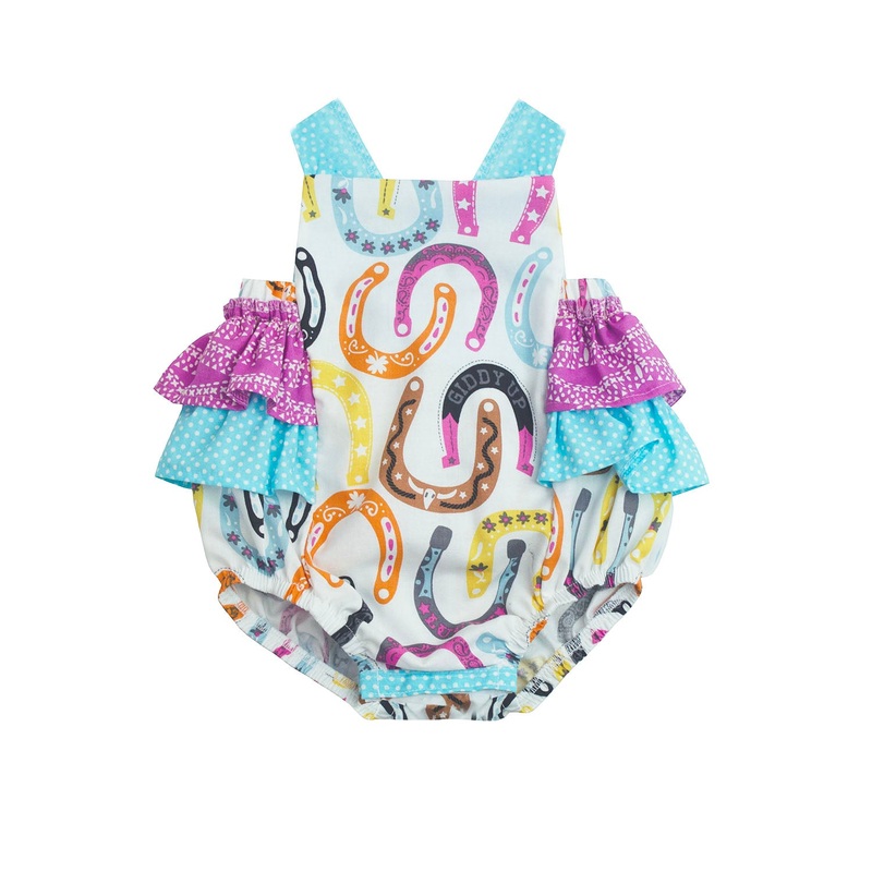 Rodeo Queen horseshoe Cowgirl Infant Sunsuit