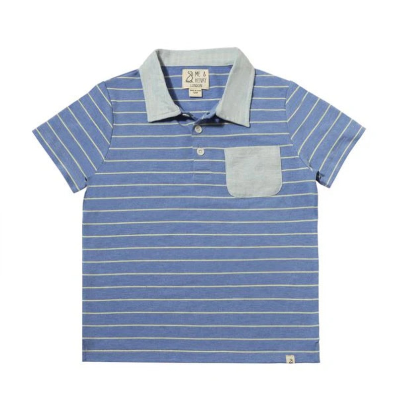 Anchor Polo – Royal & Yellow Stripe