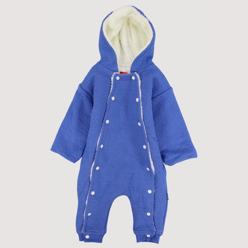 Blue Long-Sleeved Hooded Footless Onesie