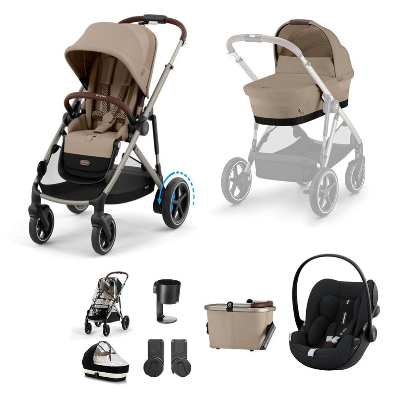 CYBEX eGazelle S Pushchair + Cloud G Luxury Bundle – Almond Beige
