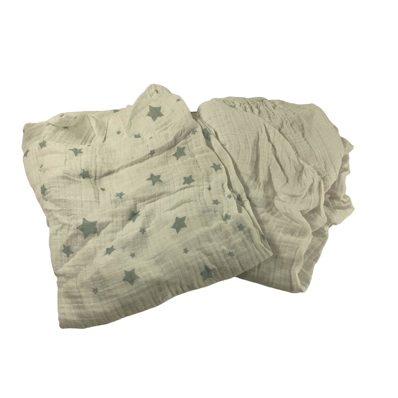 Newton 2 Pack Crib Sheets, Stardust Moonstone Mist/ White Solid