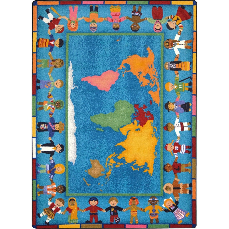 Hands Around the World 7’8″ x 10’9″ area rug in color Multi