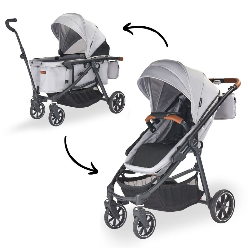 Larktale Crossover (2 Seater) Convertible Stroller Wagon – Nightcliff Stone