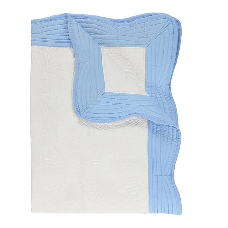 Monogram Quilt – White/Baby Blue