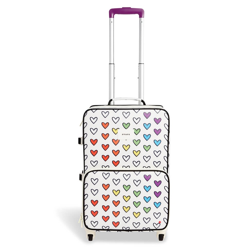 Logan Carry-On Suitcase Rainbow Hearts