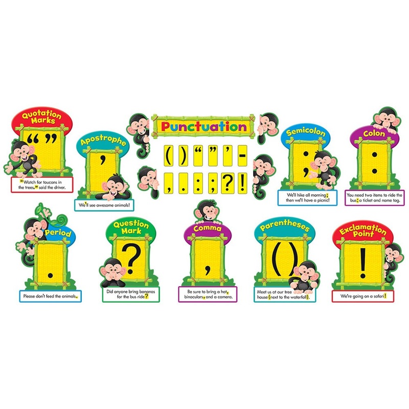 Monkey Mischief Punctuation Bulletin Board Set