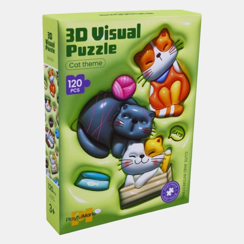 3-D Visual Puzzle – Cat Theme