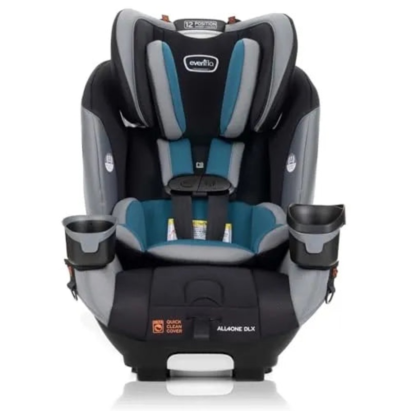 EveryFit All4One 3-in-1 Convertible Car Seat With Quick Clean Cover (Reefs Green) (See Description)