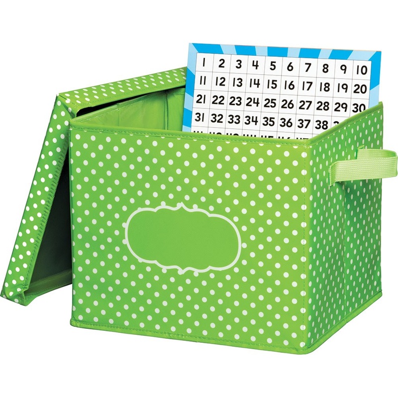 Lime Polka Dots Storage Box