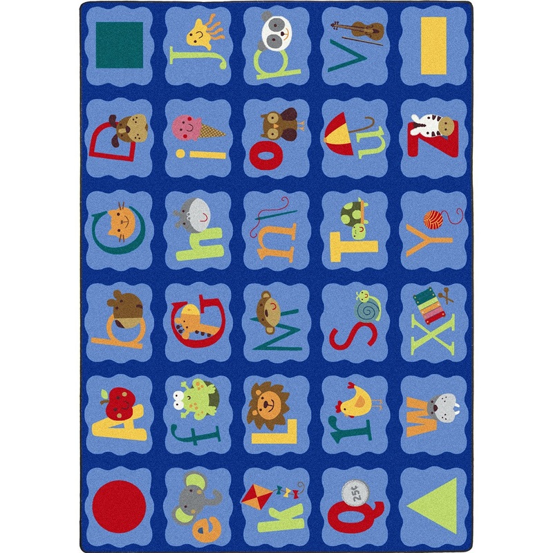 Alphabet Blues 5’4″ x 7’8″ area rug in color Multi