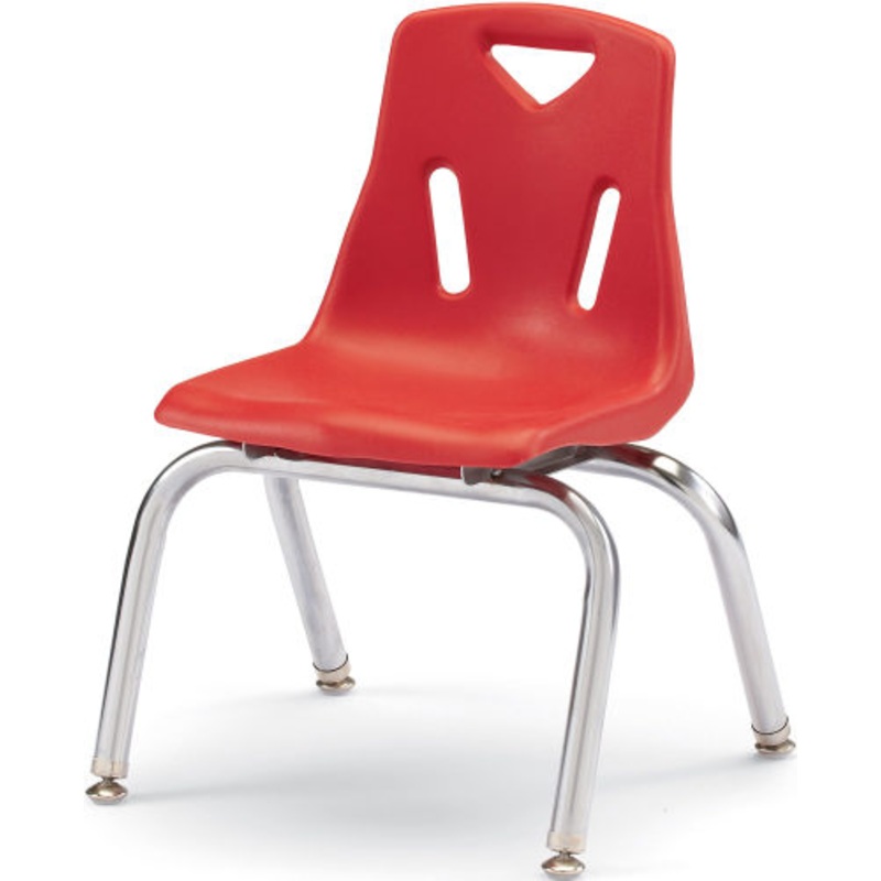 Berries Stacking Chair with Chrome-Plated Legs – 10″ Ht – Red