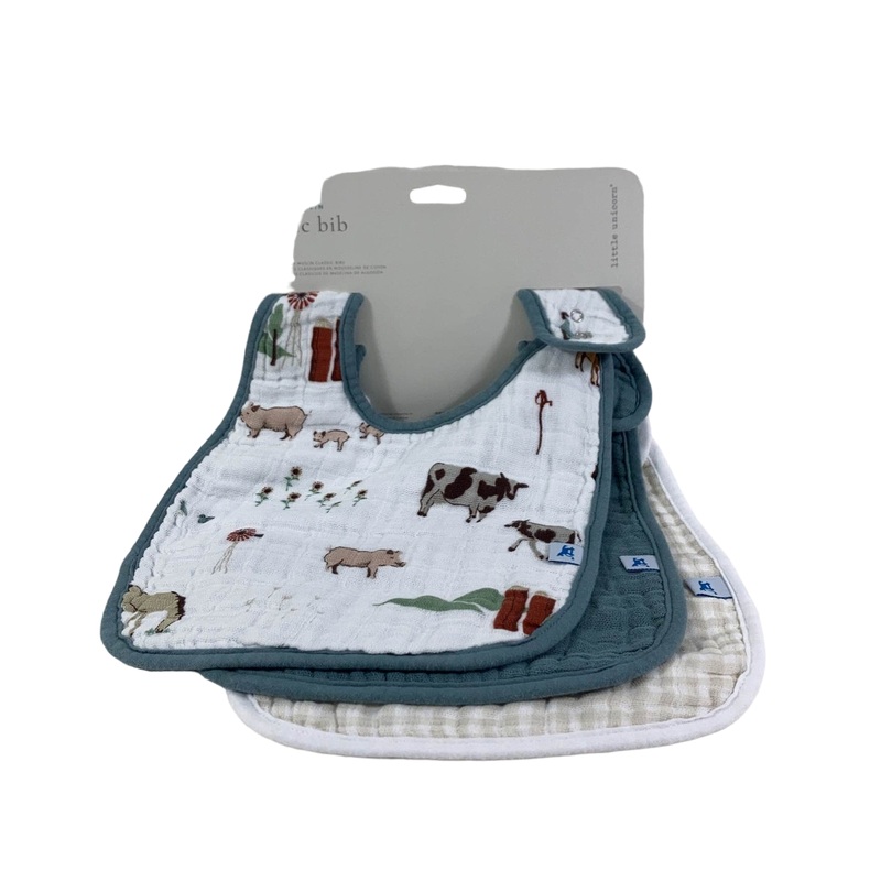 Little Unicorn Cotton Muslin Classic Bib (3 Pack), Farm Yard