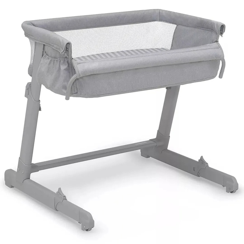 Whisper Bedside Bassinet Sleeper – Gray Stripes