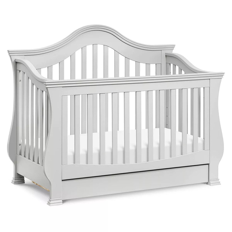 Ashbury 4-in-1 Convertible Crib with Toddler Bed Conversion Kit – Cloud Gray