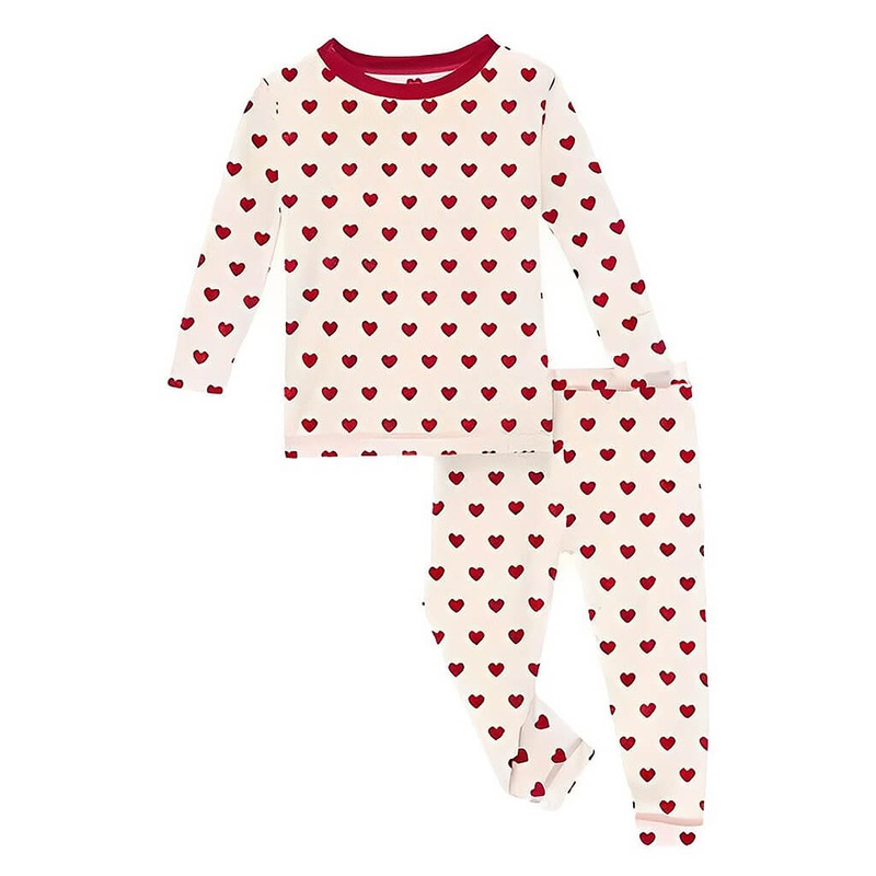 Bamboo Viscose Long Sleeves PJ Set  Natural Hearts