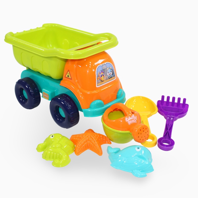 Beach Toy Cart Set  Orange & Green