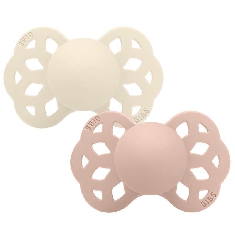 Bibs  Silicone Pacifiers Infinity Anatomical 0m+ Ivory/ Blush 2pcs