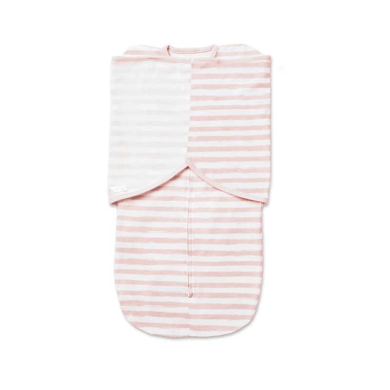 Cotton Swaddle Trio – Pink Watercolor Stripe