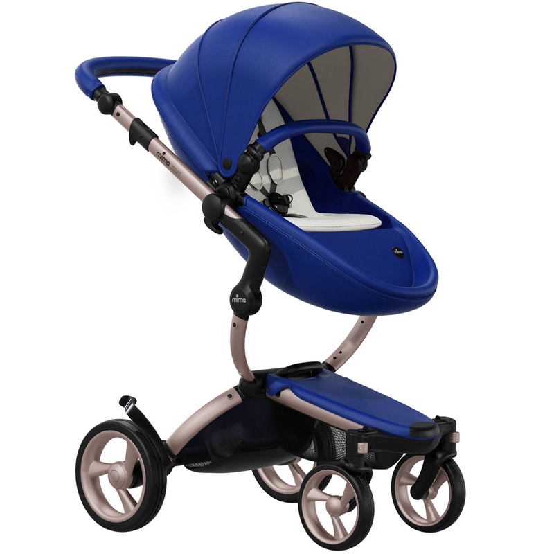 Mima 2019 Xari Complete Stroller, Rose Gold – Royal Blue / Stone White